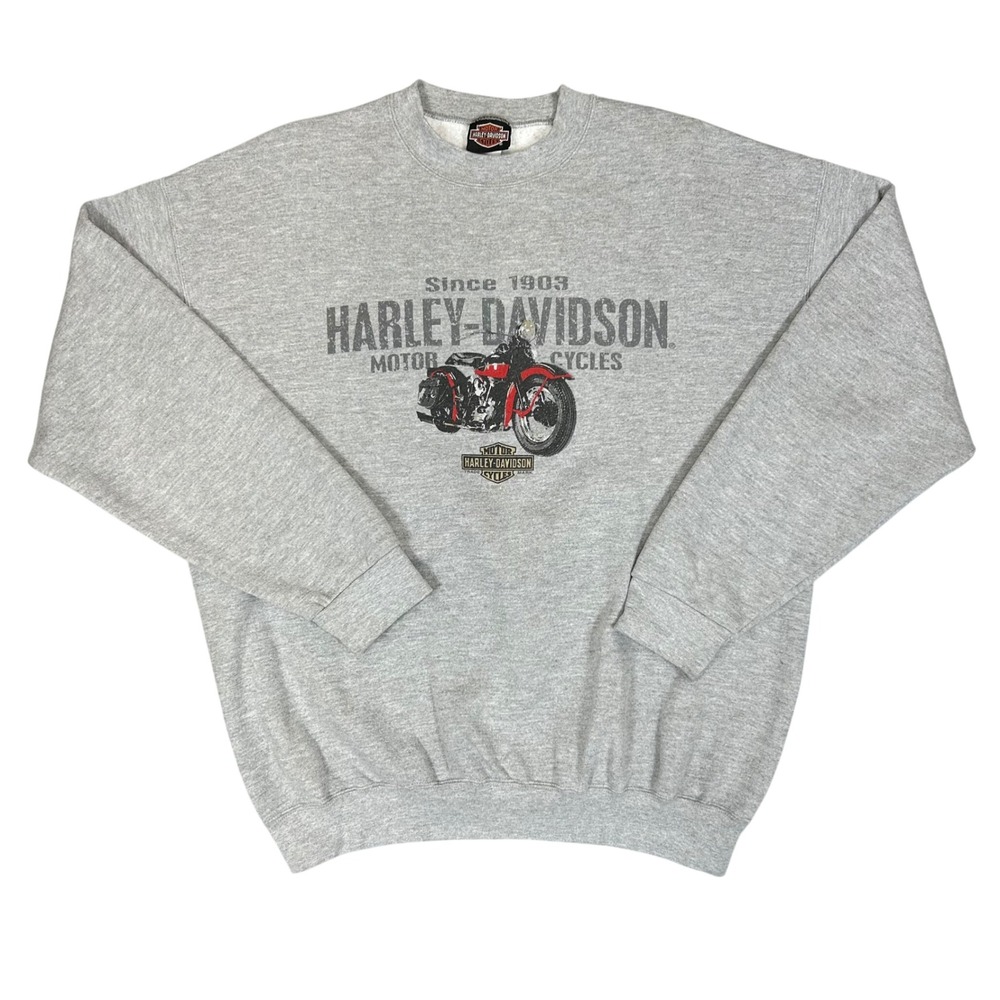 Harley-Davidson Mens XL Gray Chillicothe Ohio Vintage Motorcycle Sweatshirt